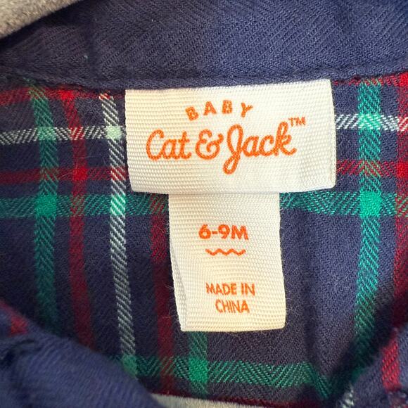 Cat & Jack Baby Boy Plaid Flannel Pants Holiday Christmas Set Size 6-9 Months - Picture 7 of 9